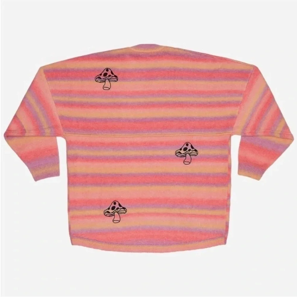 NWT.  spirit Jersey Psychedelic Mushroom Knit Sweater - Picture 3 of 8